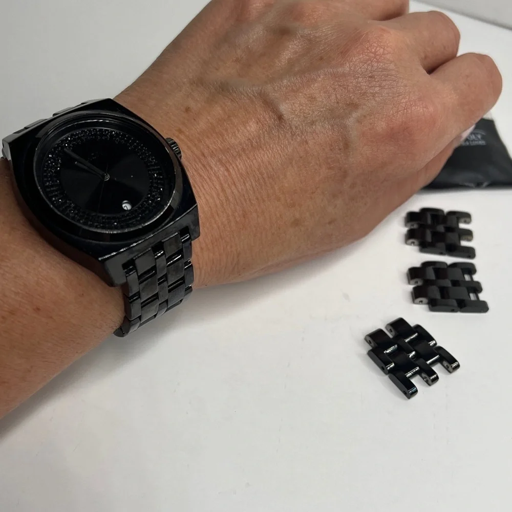 Nixon Own It The Monopoly 100mm Stainless Steel Large Black on Black Watch